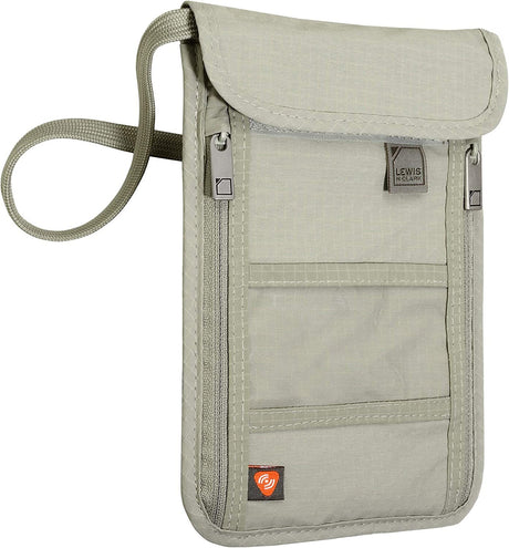 Lewis N. Clark RFID Blocking Travel Neck Wallet - Clay (Passport Security Pouch)