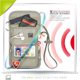 Lewis N. Clark RFID Blocking Travel Neck Wallet Stash Passport Security Pouch - Clay