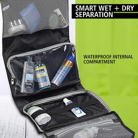 Lewis N. Clark Hanging Toiletry Bag Kit Case Travel Cosmetic Storage Organizer  - Black