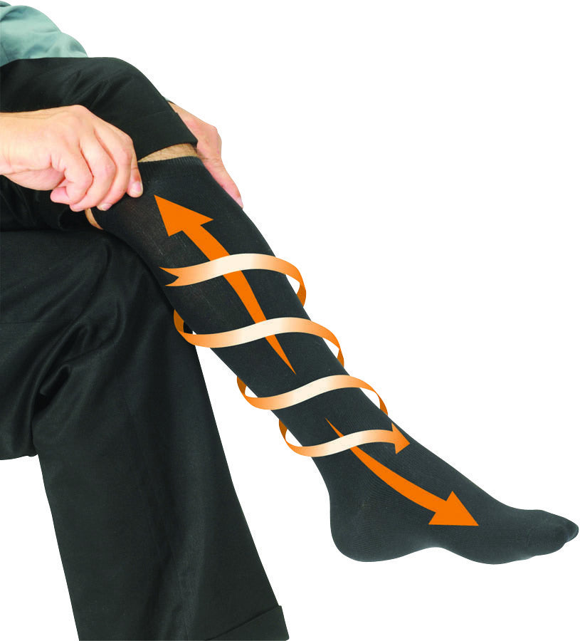 Lewis N. Clark Compact Travel Compression Socks Anti Fatigue Support - Black - One Size