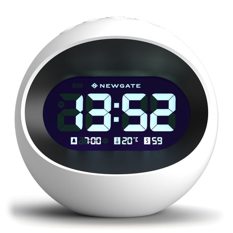 Newgate Centre Of The Earth LCD Alarm Clock - White