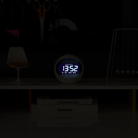 Newgate Centre Of The Earth LCD Alarm Clock - White