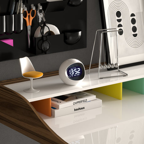 Newgate Centre Of The Earth LCD Alarm Clock - White