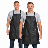 2x Buffalo Leather Apron - Black (Cooking/Chef/Hairdresser)