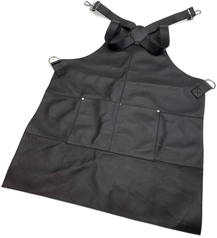Waterproof Buffalo Leather Apron - Black (Cooking/Chef/Hairdresser)