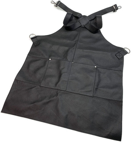 Waterproof Buffalo Leather Apron - Black (Cooking/Chef/Hairdresser)