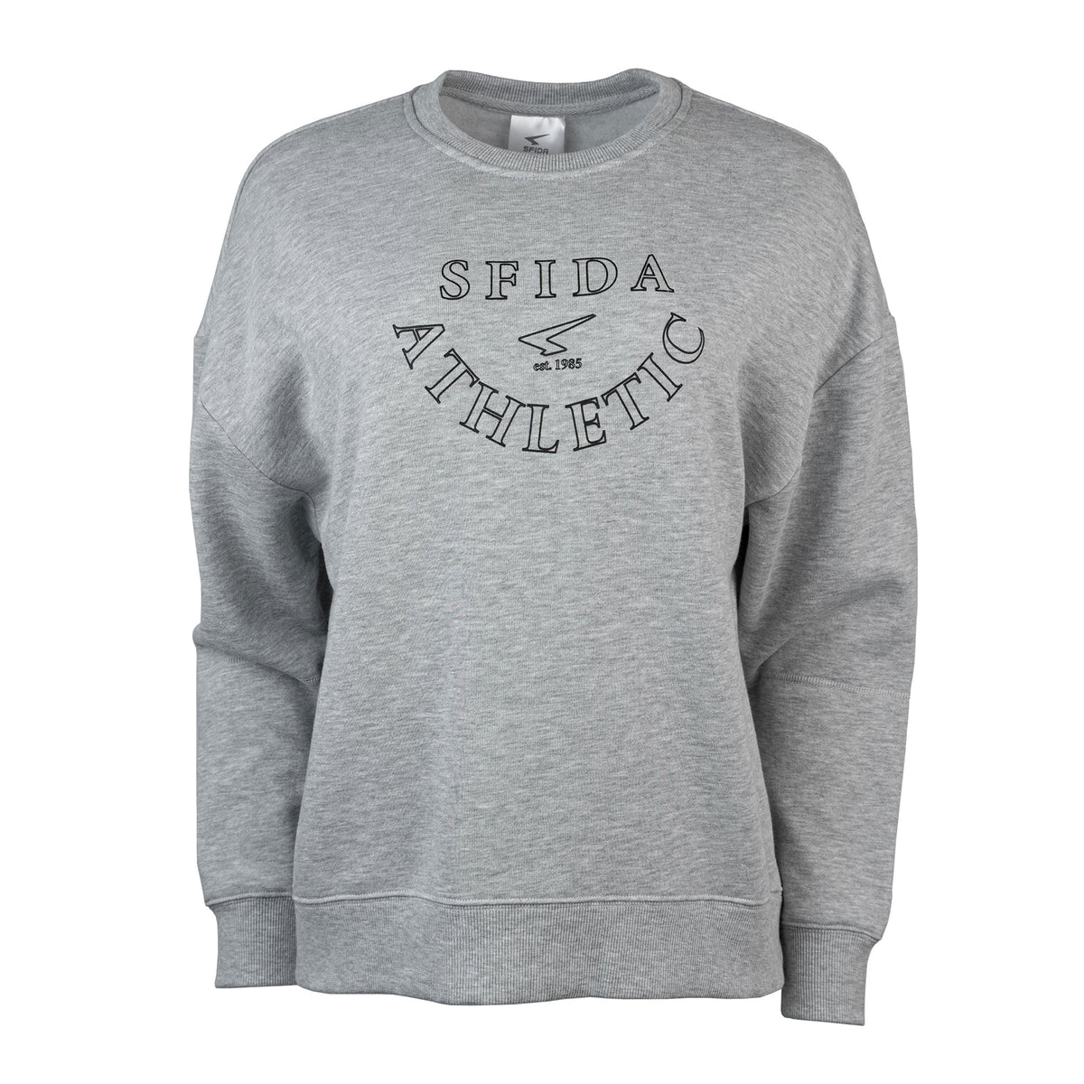 Sfida Liza Womens Crew Neck Sweatshirt - Grey Marle (Oversized Fleece Jumper) - GREY MARLE