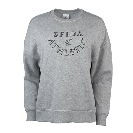 Sfida Liza Womens Crew Neck Sweatshirt - Grey Marle (Oversized Fleece Jumper) - GREY MARLE