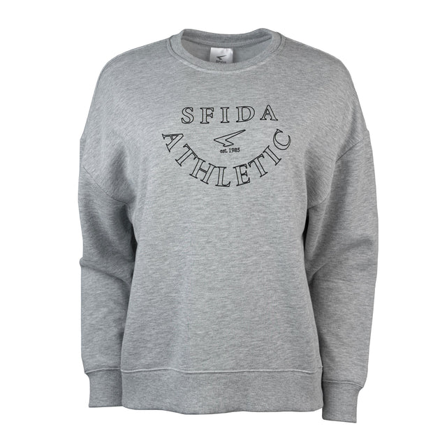 Sfida Liza Womens Crew Neck Sweatshirt - Grey Marle (Oversized Fleece Jumper) - GREY MARLE