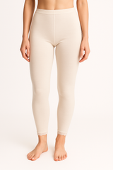 Ladies Merino Wool Blend Long John Janes Thermal Pants Underwear - Beige