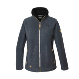Womens Sherpa Fur Coral Fleece Zip-Up Winter Jacket in Black Anthracite (400gsm)