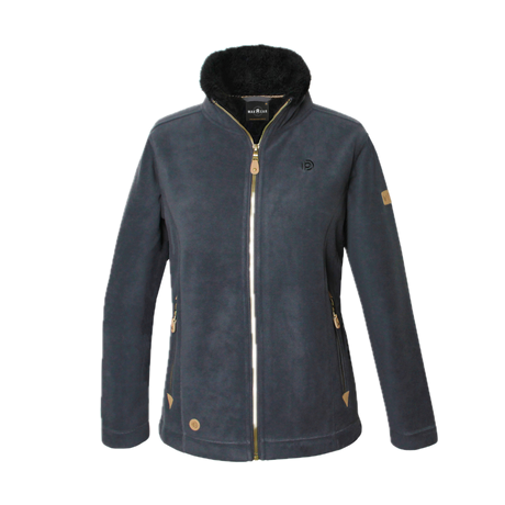 Womens Sherpa Fur Coral Fleece Zip-Up Winter Jacket in Black Anthracite (400gsm)