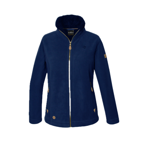 Womens Sherpa Fur Coral Fleece Zip-Up Winter Jacket in Denim (400gsm)