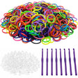 2400pcs Mixed Colours Loom Bands Kit - Kids DIY Rubber Bracelet Craft Set w/ 96 S Clips & 8 Hooks