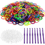 2400pcs Mixed Colours Loom Bands Kit - Kids DIY Rubber Bracelet Craft Set w/ 96 S Clips & 8 Hooks