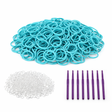 2400pcs Blue Loom Bands Kit - Kids DIY Rubber Bracelet Craft Set w/ 96 S Clips & 8 Hooks