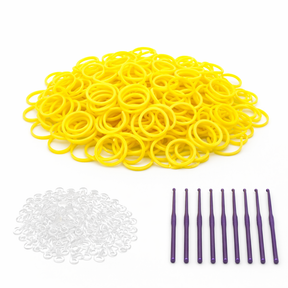2400pcs Yellow Loom Bands Kit - Kids DIY Rubber Bracelet Craft Set w/ 96 S Clips & 8 Hooks