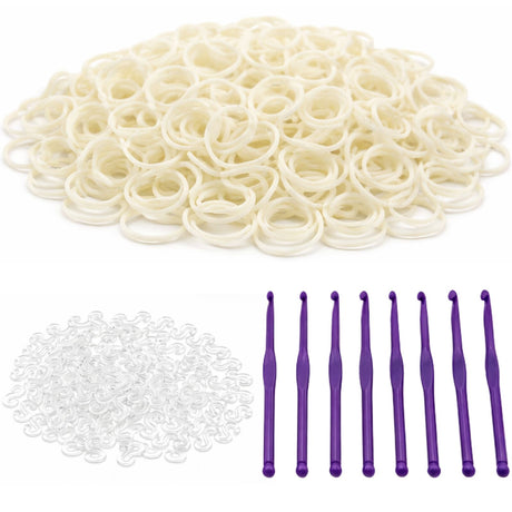 2400pcs White Loom Bands Kit - Kids DIY Rubber Bracelet Craft Set w/ 96 S Clips & 8 Hooks