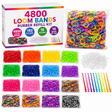 4800pcs Mixed Colours Loom Bands Kit Bulk Pack - Kids DIY Rubber Bracelet Craft Set