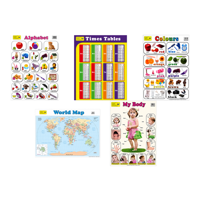 5-Pack Large "Classroom Starter" Educational Posters - 73x52cm (Printed by Pumpkin Queen)