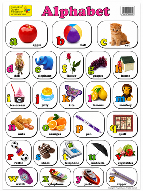 Large "Alphabet" Educational Poster - 73x52cm Size - Portrait (Printed by Pumpkin Queen)