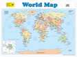 Large "World Map" Educational Poster - 73x52cm Size - Landscape  (Printed by Pumpkin Queen)