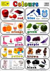 Large "Colours" Educational Poster - 73x52cm Size - Portrait (Printed by Pumpkin Queen)