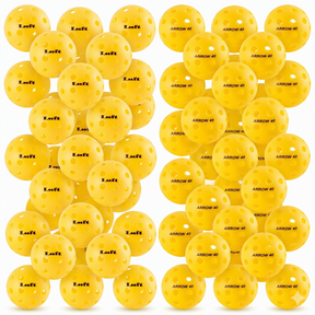 50x LUFT "Arrow 40" Outdoor Pickleball Balls Bulk - Yellow (USA Pickleball Approved)