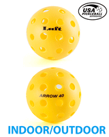 6x Luft ""Arrow 40" Pickleballs in Mesh Bag (USA Approved) - Indoor & Outdoor Use