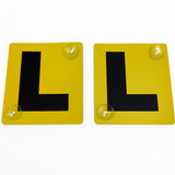 2x LEARNER P PLATES Suction Car Window Signs in Yellow/Black
