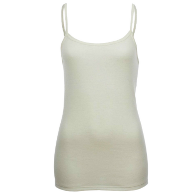 Ladies Pure Wool Thermal CAMISOLE Singlet Top Warm Winter Underwear Thermals - Black