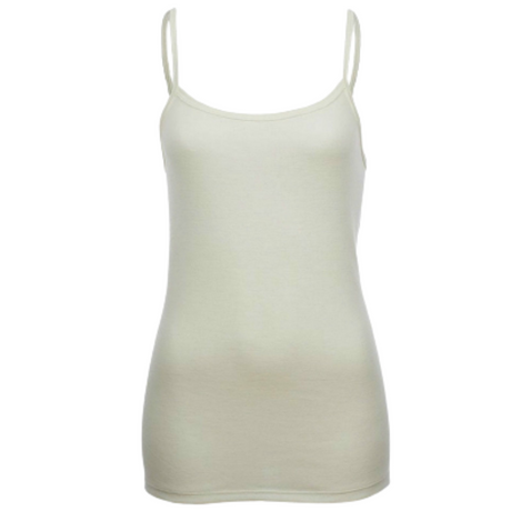 Ladies Pure Wool Thermal CAMISOLE Singlet Top Warm Winter Underwear Thermals - Black