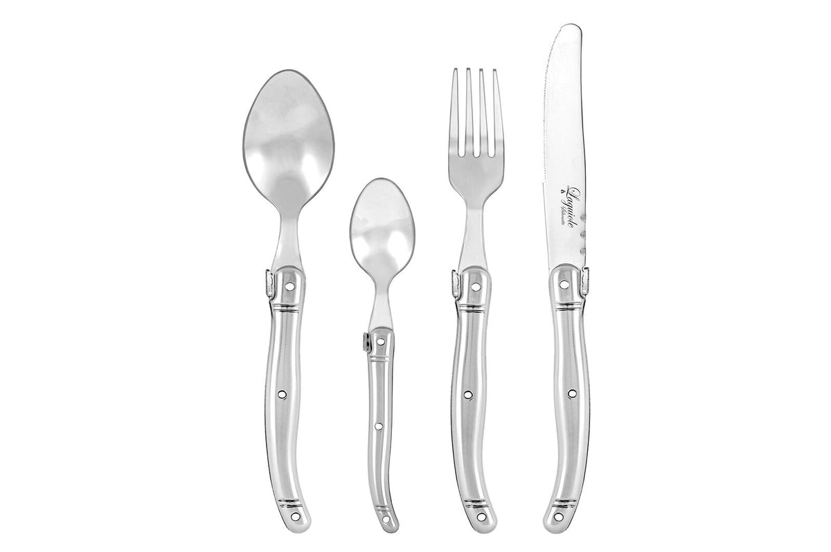 Laguiole Silhouette 24pc Stainless Steel Cutlery Set Dining in Silver