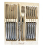 Laguiole Silhouette 12pc Steak Knife and Fork Set in Stainless Steel