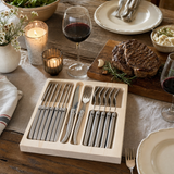Laguiole Silhouette 12pc Steak Knife and Fork Set in Stainless Steel