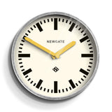Newgate Luggage Wall Clock - Galvanised Yellow Hands