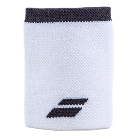 Babolat Logo Jumbo Wristband - White/Dark Grey (2 Pack)