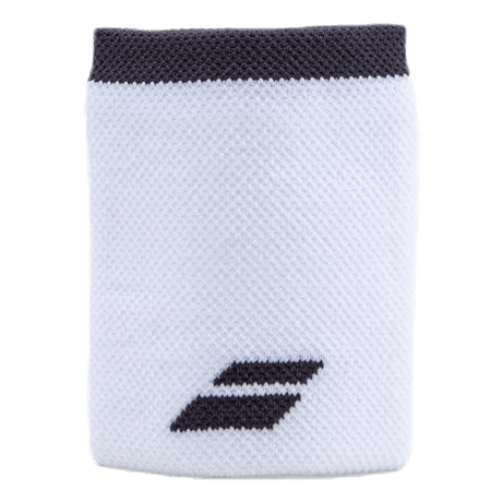 Babolat Logo Jumbo Wristband - White/Dark Grey (2 Pack)