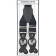 Mens Premium Convertible Suspenders Braces Clip On Elastic Y-Back Traditional - Navy