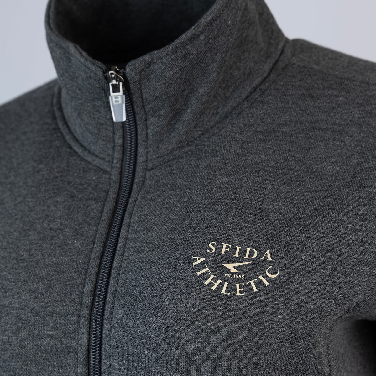 Sfida Lynne Womens Fleece Full Zip Jacket - Charcoal Marle (Stand Collar Track Top)