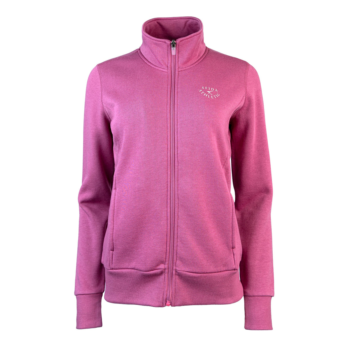 Sfida Lynne Womens Fleece Full Zip Jacket - Rose (Stand Collar Track Top)