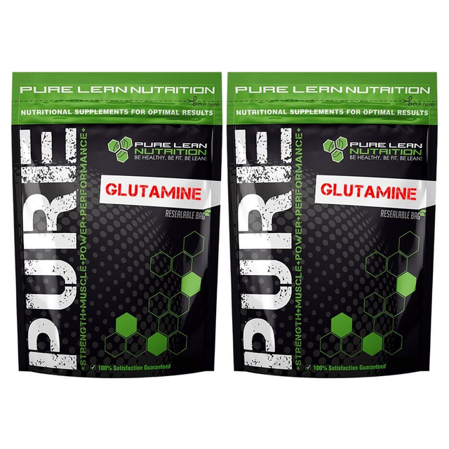 2x 1KG Pure Lean Nutrition L-Glutamine Powder Pack - Micronised (Pharmaceutical Grade Miwon Korea Supplement)
