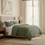 Renee Taylor Washed Linen Cotton Quilt Cover Set - Leaf