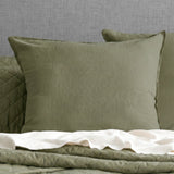 Renee Taylor Washed Linen Cotton Quilt Cover Set - Leaf