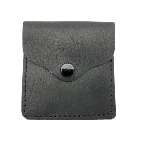 Jacaru 5538 Square Kangaroo Leather Coin Purse - 7 x 7cm (Made in Australia) - Black
