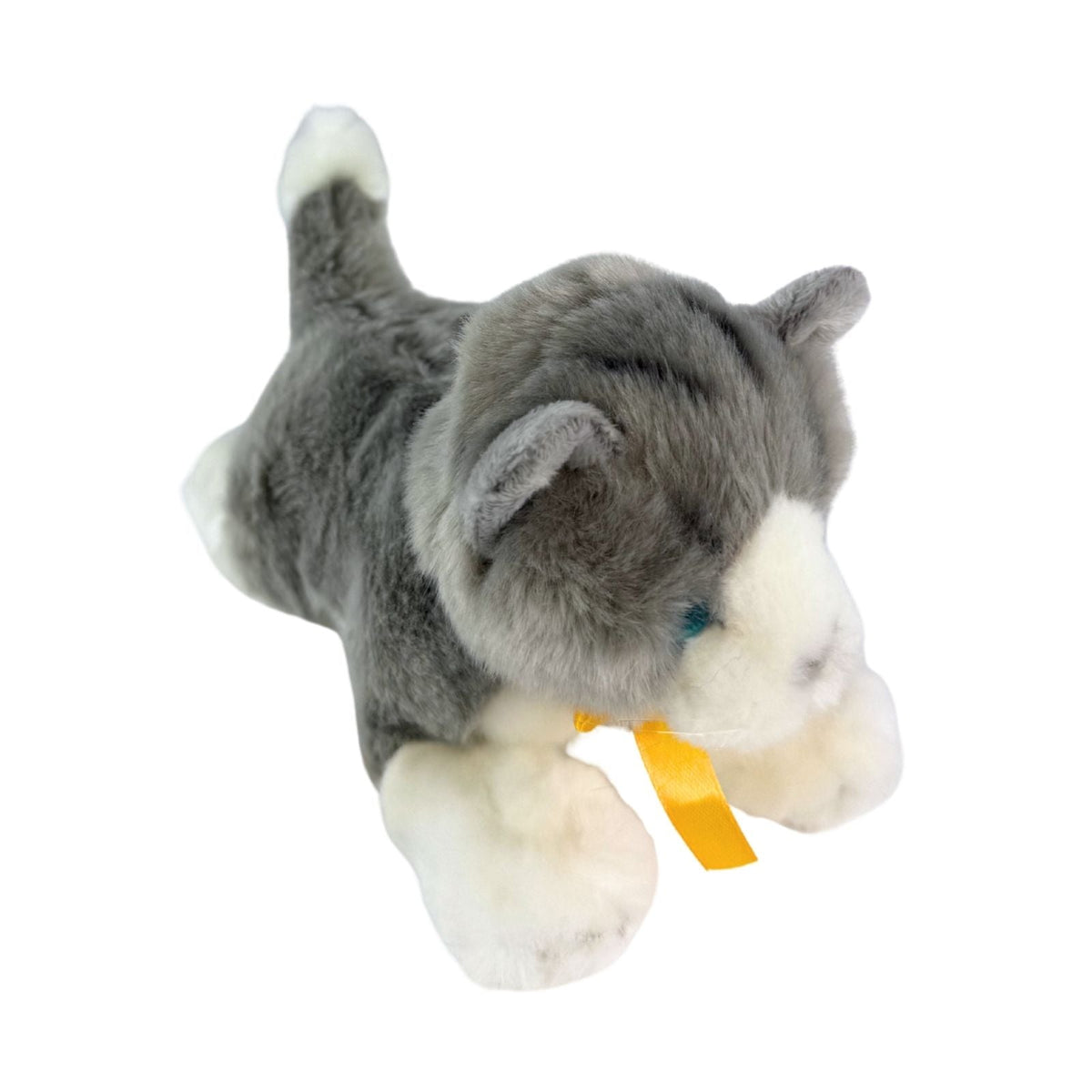 Bocchetta Leila 22cm Floppy Norwegian Forest Kitten Plush Toy - Grey/White (Realistic Stuffed Animal Cat Gift)