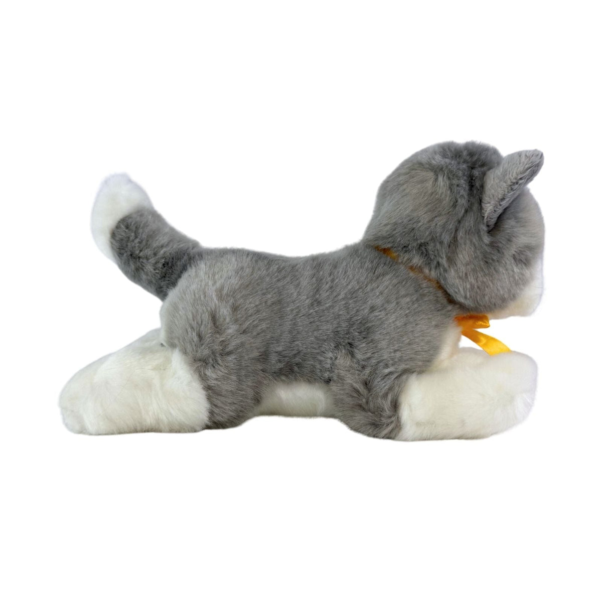 Bocchetta Leila 22cm Floppy Norwegian Forest Kitten Plush Toy - Grey/White (Realistic Stuffed Animal Cat Gift)