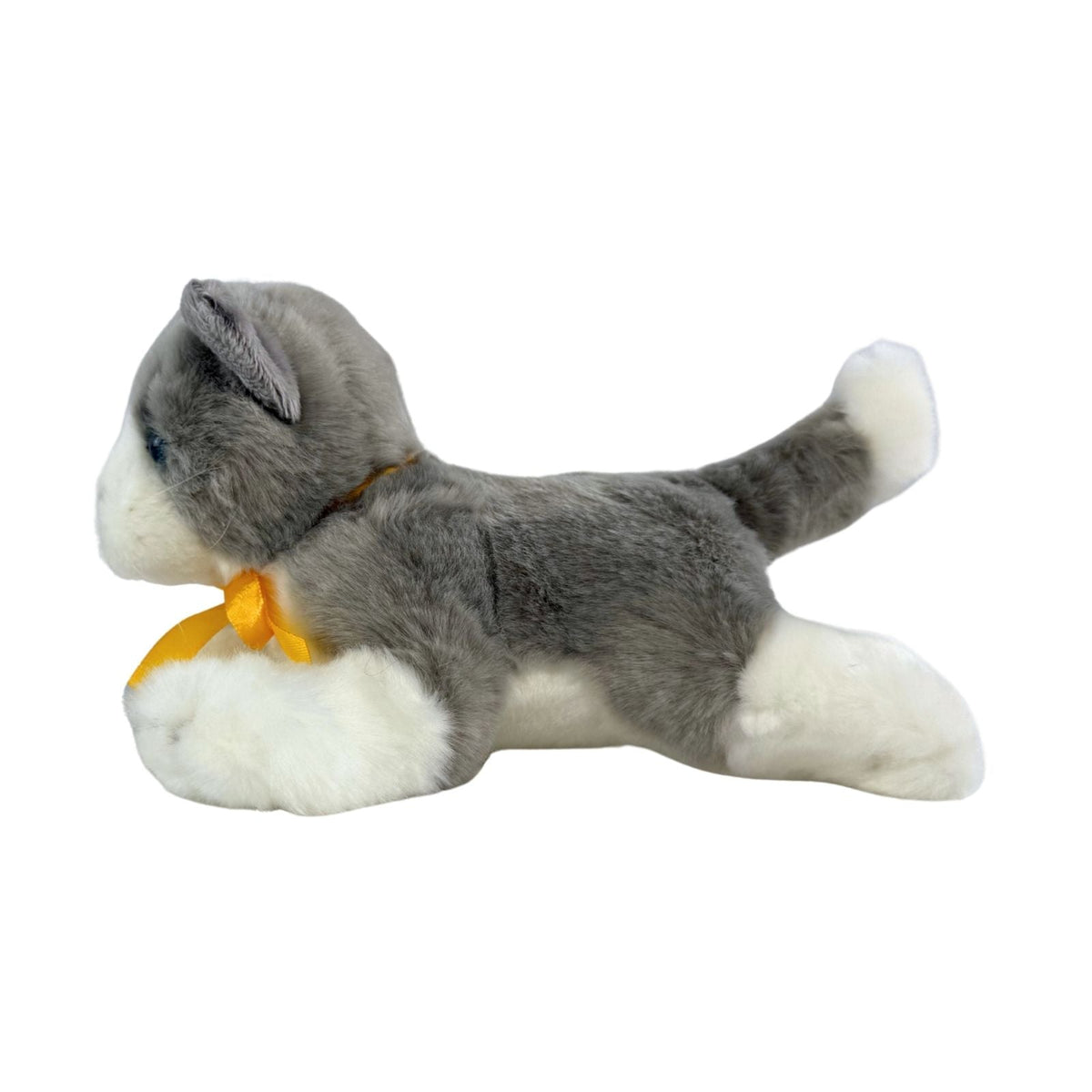 Bocchetta Leila 22cm Floppy Norwegian Forest Kitten Plush Toy - Grey/White (Realistic Stuffed Animal Cat Gift)