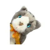 Bocchetta Leila 22cm Floppy Norwegian Forest Kitten Plush Toy - Grey/White (Realistic Stuffed Animal Cat Gift)