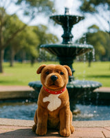 Bocchetta Lester 32cm Sitting Staffy Plush Toy - Brown (Realistic Stuffed Animal Dog Gift)